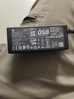 HP 45W USB-C LC Power Adapter, L42206-001