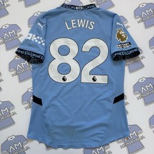 Match Worn Rico Lewis Manchester City 2024/2025 Home Shirt Photomatch Unwashed