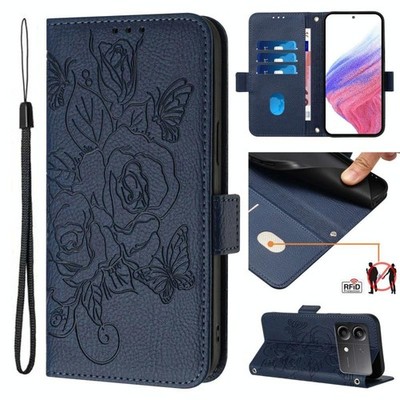 Für Xiaomi Poco X6 Neo 5G Diebstahlsicherung Handyhülle RFID Leder Pink gof