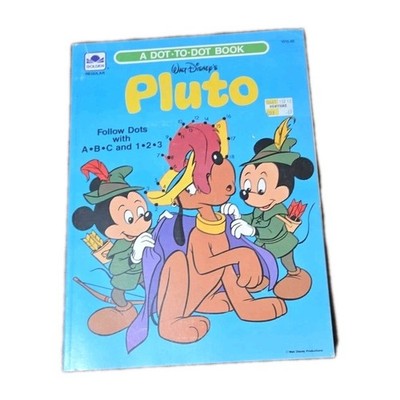 Walt Disney's Dot To Dot Coloring Book PLUTO Golden Book Disney Collectible 1984