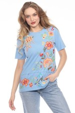 Johnny Was JWLA Ishani Raw Seam Cotton T-Shirt J11225-2