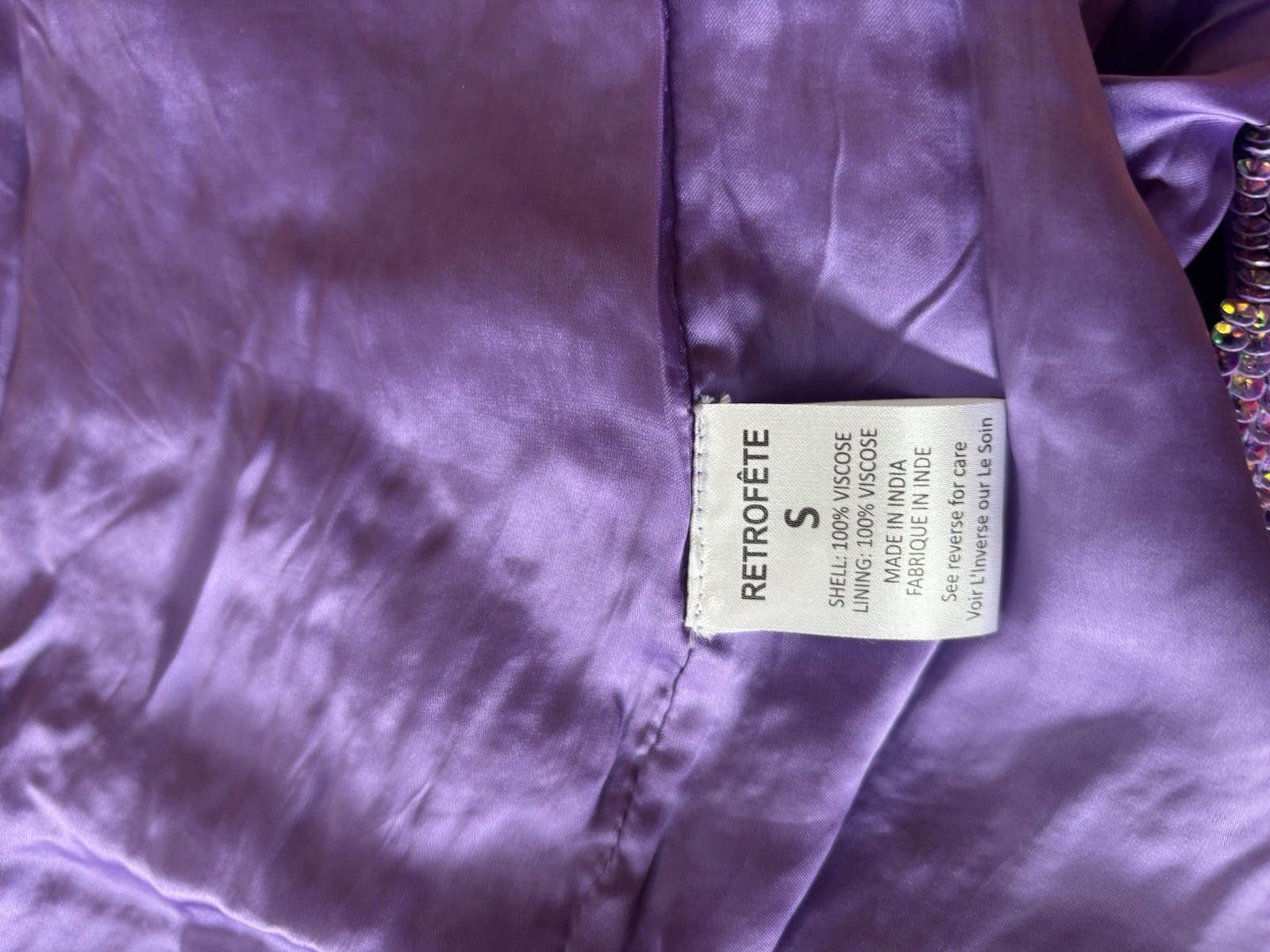 Retrofete Katya Sequined Lavender Gown Evening Wedding Size Small New RRP£792 image 6