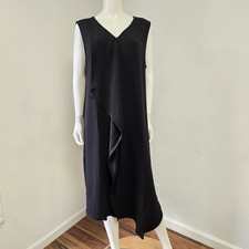 Vestido Chicos Asimétrico Cambio Talla 4 20 XXL Negro Volantes Sin Mangas Bolsillo Nuevo con Etiquetas
