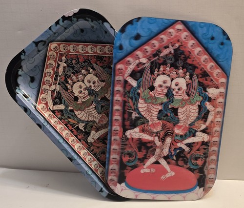 Eye Candy Rolling Tray w/ 3D Art Magnetic Lid Cover Lord & Lady of the Cemetery