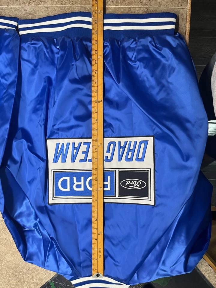 NHRA Ford Drag Racing Satin Bomber Jacket FORD BLUE - Image 4 of 4