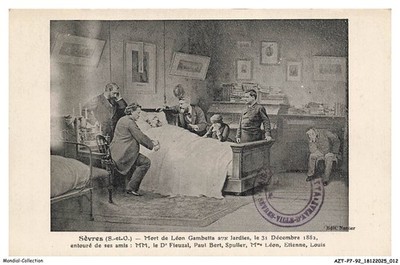 AZTP7-0529-92 - SEVRES - Tod von Leon Gambetta aux Jardies am 31. Dezember 1882