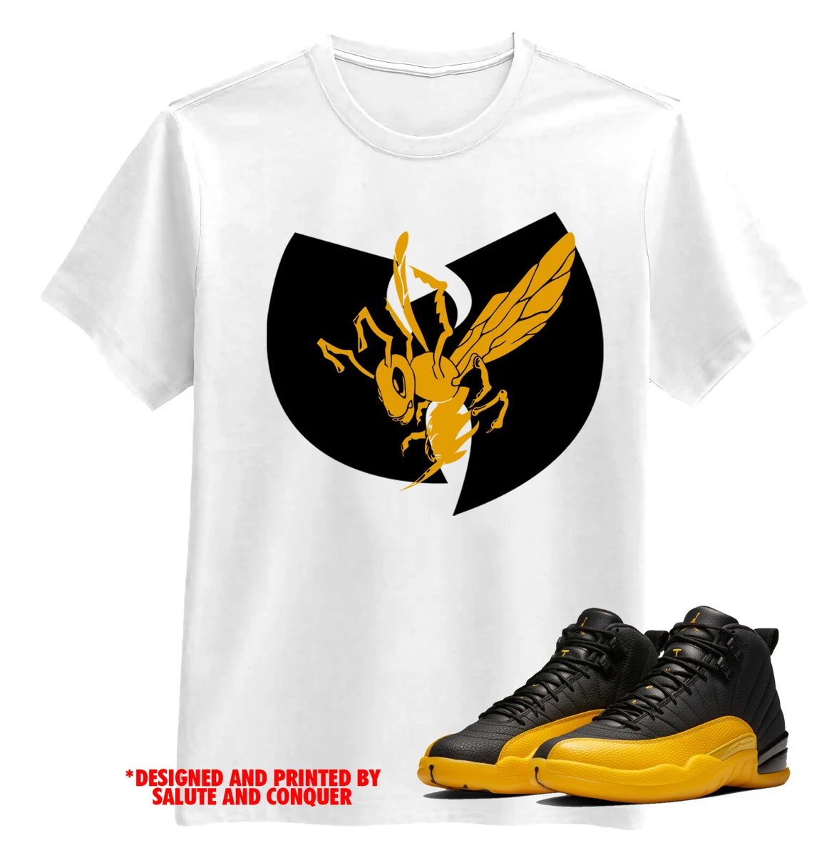 Jordan 12 University Gold Sneaker Shirt