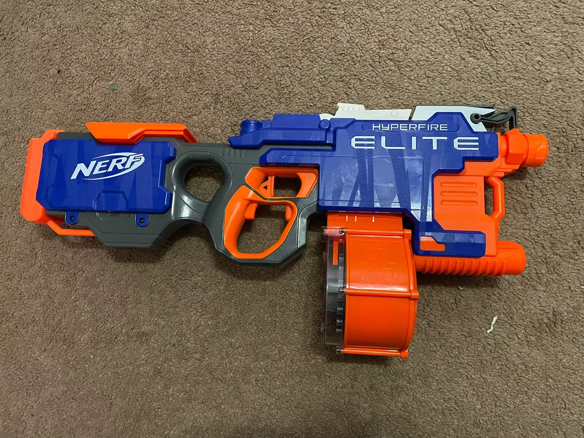 Skov bang Først NERF N-Strike Elite Hyperfire Blaster w/ 25 Round Drum Fully Automatic  Hasbro | eBay