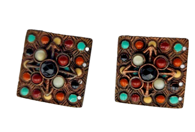Boucles D'Oreilles Clip Vintage Signées Gas Bijoux - Occasion - État à Voir Photos