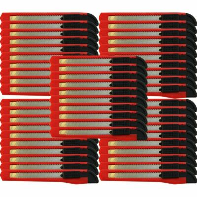 Small Red Box Cutter 50 Bulk Small Red Utility Knife Box Cutters Snap Off Blade 9MM Blade | eBay