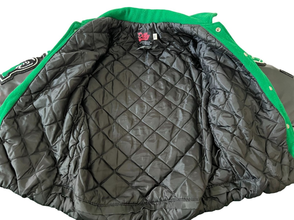 A42 【Dilly LETTER JACKETS】スタジャン【2XL】 Dilly Letter Jacket Womens Varsity Jacket Green Size | Depop