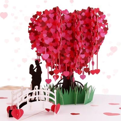 Pop Up Valentine's Cards Gift For Her 3D Pop-Up Valentines Day Greeting Card UK