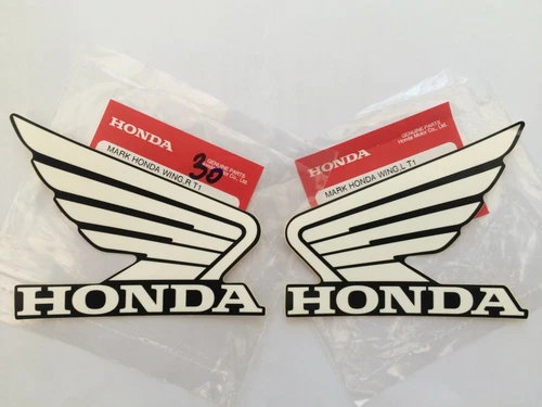 Honda GENUINE Wing Fuel Tank Decal  Sticker 100mm WHITE + BLACK ** UK STOCK **