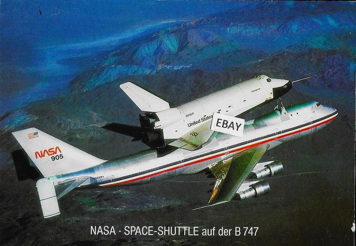 NASA American Airlines Large Boeing 747 & Space Shuttle Airplane Postcard,  | eBay