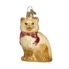 OLD WORLD CHRISTMAS HIMALAYAN KITTY BROWN & WHITE CAT CHRISTMAS ORNAMENT 12089