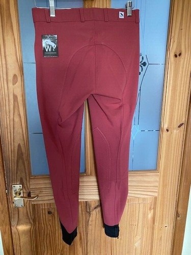 Womens John Whitaker Maya Dark Pink Black Horse Riding Breeches 26" 30" NEW - Picture 5 of 5