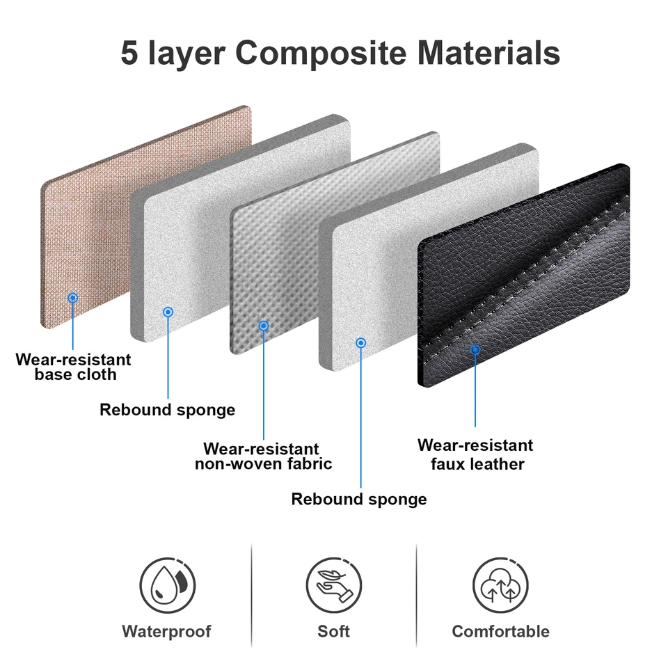 For Nissan PU Leather Car Seat Covers 2/5 Seats Front Rear Seat Protector - Image 3 of 4