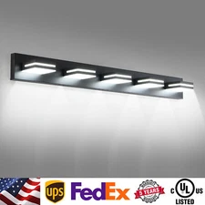 Vanity Light 40'' 5 Lights LED Modern Black Wall Lamp Bathroom Mirror Fixture UL