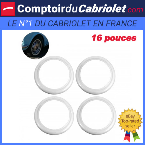 Flancs blancs pour roues 16 pouces - Solution anti-jaunissement pour pneu de collection