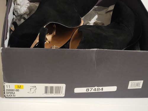 Enzo Angiolini Eapamla Bootie Black Suede & Leather Shoes Size 11M Heels VGC NIB - Picture 15 of 15