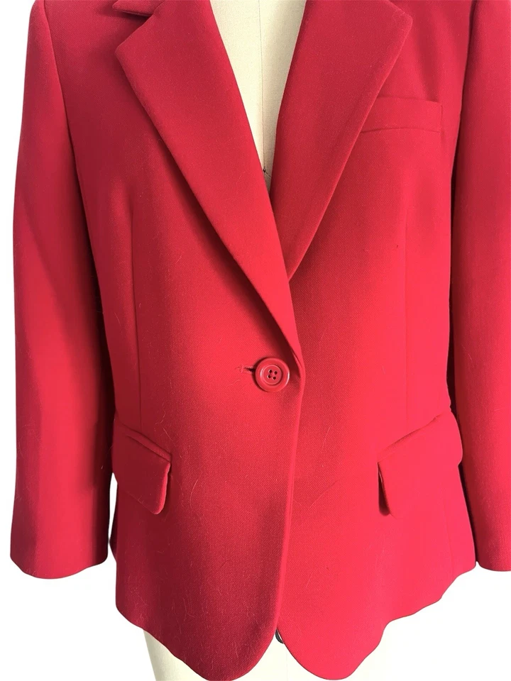 Forever 21 XXI Mujer Rojo Clásico Blazer Corto Informal Oficina Chaqueta Talla L Foto 3 de 4
