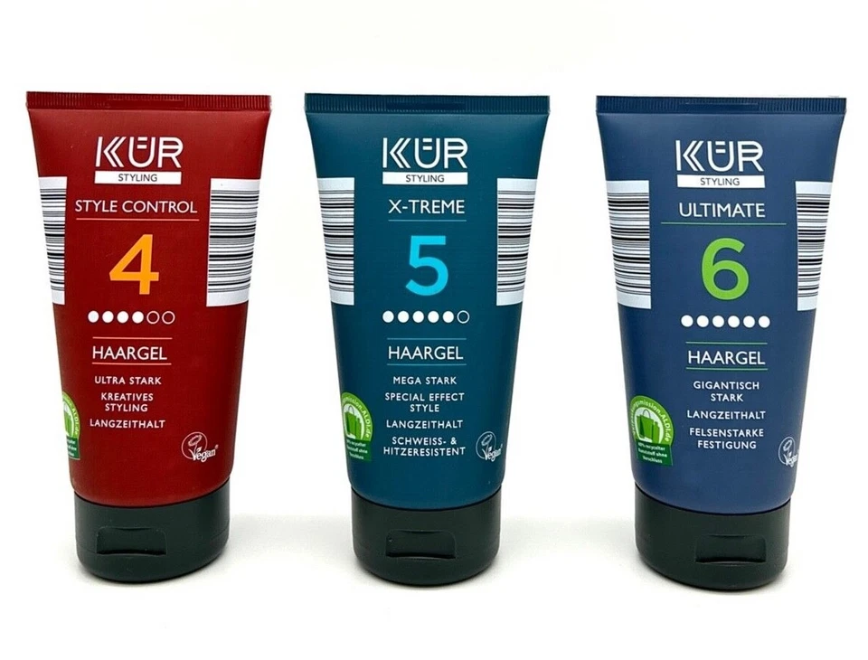 ✅ KÜR Styling Haargel Styling Gel, Style Control 4, X-Treme 5, Ultimate 6 150ml✅