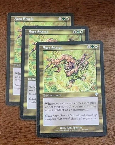 3x Aura Shards uncommon Enchantment cards - Invasion - NM/VG