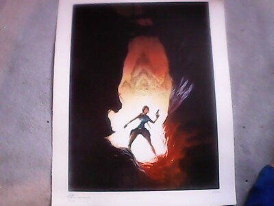 Lithographie ''Tomb Raider Dark AEons''. Limitiert, nummeriert und vom Autor signiert