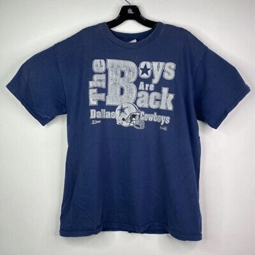 Vintage Cowboys Salem Sportswear Mens Shirt T-Shirt Navy Blue NFL XL