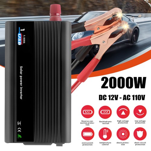 Inverter 12V A 110V 2000W - Doppia Presa USB, Per Auto, Camper, Emergenze, Uso Esterno