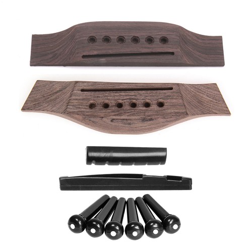 Acoustic Guitar Bridge Pins Nut Saddle Guitar Parts Rosewood for 6 String Guitar