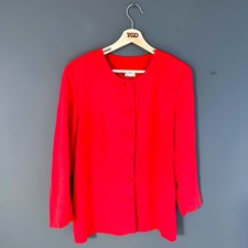 Ladies Ellen Tracy Red Longline Smart Work Jacket Made In Australia Size 12