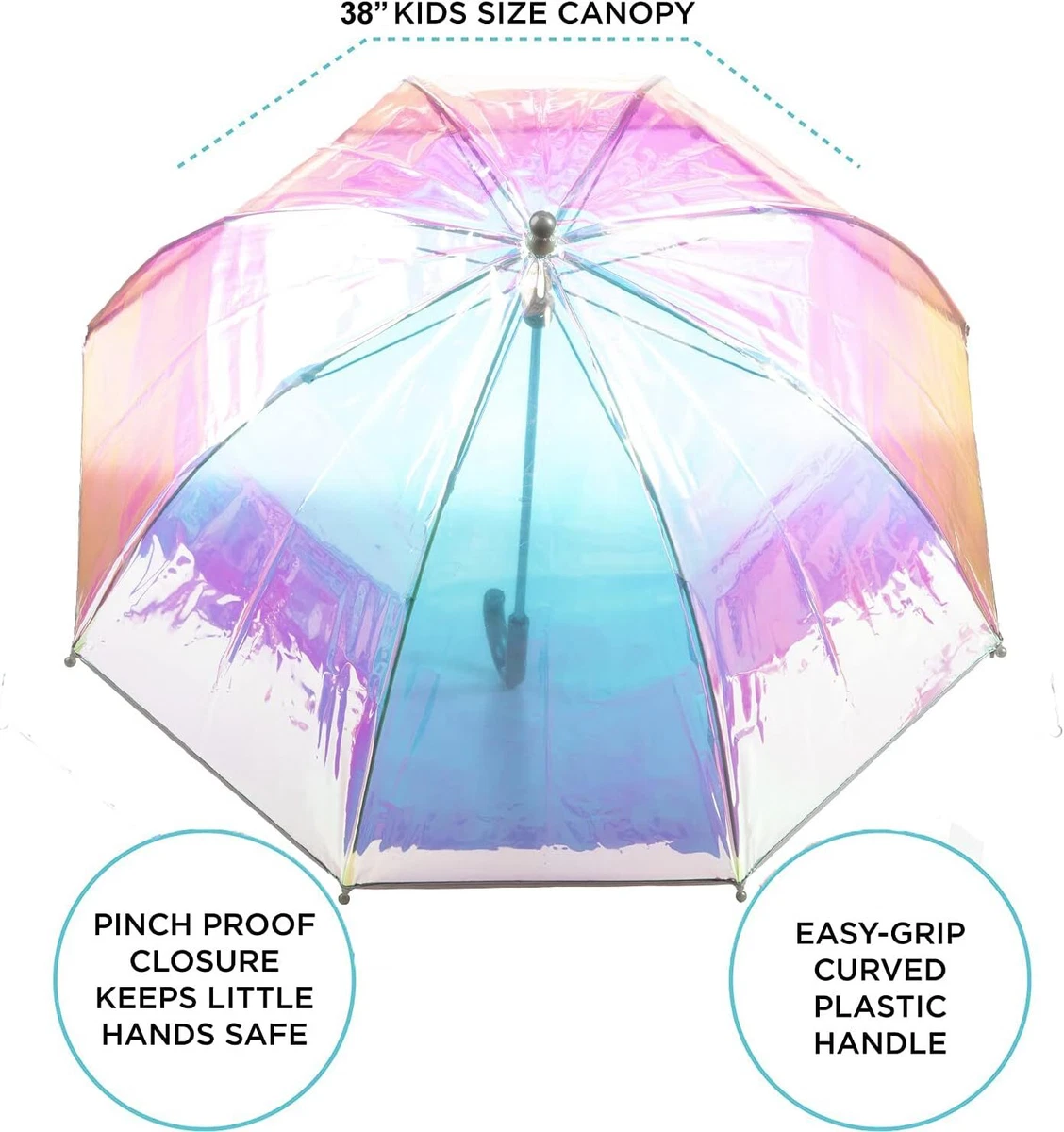 Totes Kids Clear Bubble Kids Umbrella Perfect for Walking Safety
