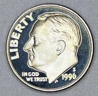 1996-S Proof Silver Roosevelt Dime 90% .900 San Francisco Mint