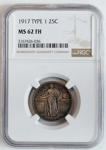 1917 Standing Liberty Silver Quarter Type 1 MS 62 FH NGC