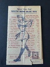 AAGBL South Bend Blue Sox Official Score Card ~1950, 5.5" x 9.5"