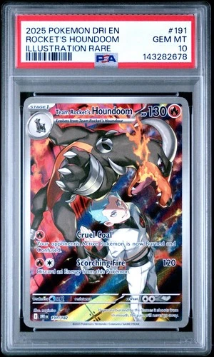 2025 Pokemon Team Rocket's Houndoom Destined Rivals IR 191/182 PSA 10
