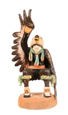 Navajo Carved Hopi Eagle Dancer Kachina Doll By J. Miles ca. 1991