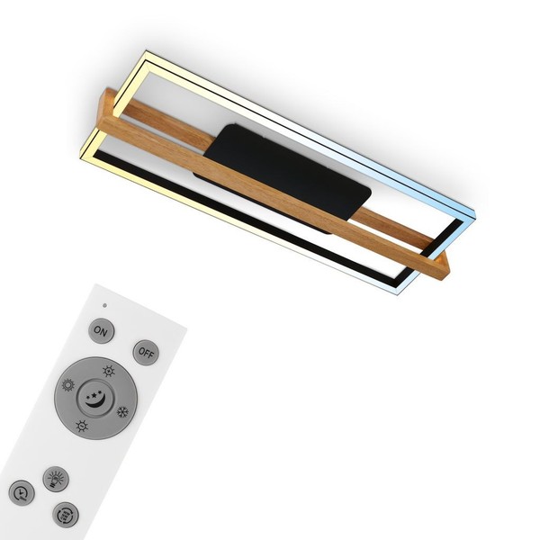 Led Deckenleuchte Fernbedienung Dimmbar Cct Memoryfunktion Schwarz 84,5Cm-image