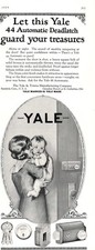 Yale 44 Automatic Deadlatch Mother Child Door Lock Stamford CT 1926 Mag Print Ad