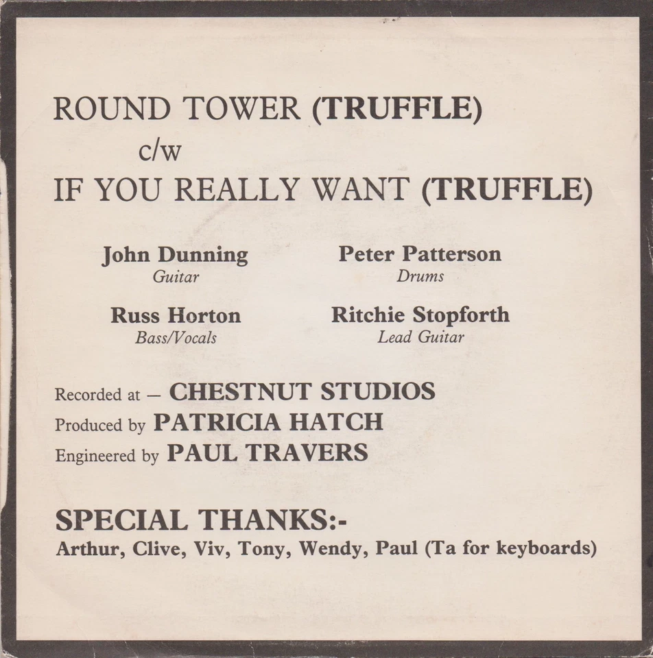 Truffle – Round Tower / If You Really Want- NWOBHM - 7" Private Pressing - PC - Image 2 of 4