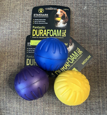 STARMARK DURAFOAM BALL FETCH TOY - MEDIUM - 3 COLORS AVAILABLE - FREE SHIP!