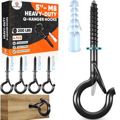 #ad HIGH WORKLOAD 200Lbs 4 Pcs Q Hanger Hooks M8 with Washer amp; Safety Buckle H... $26.37