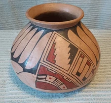 Mata Ortiz Pottery Polychrome Bowl By Berta Chacon 6.5"H x 7.5"W