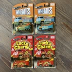 Hot Wheels Vintage General Mills Lucky Charms & Wheaties VW Drag Bus Lot Of 4