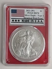 2021(W) AMERICAN SILVER EAGLE TYPE 1 PCGS MS70 RED FLAG LABEL SKU 70/42341732