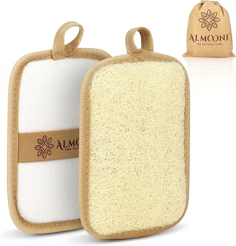Almooni Premium Egyptian Exfoliating Loofah Pad White, White,brown,creamwhite  - Picture 1 of 8