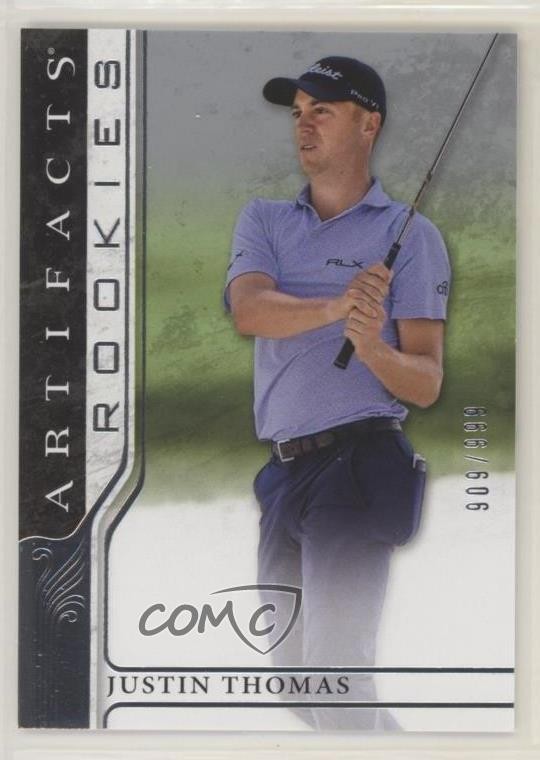 2021 Upper Deck Artifacts Rookies 909/999 Justin Thomas #80 Rookie RC 3d2