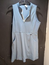 Women's Tennis Golf Dress Sleeveless Built-in Shorts Blue Size M Side Pockets