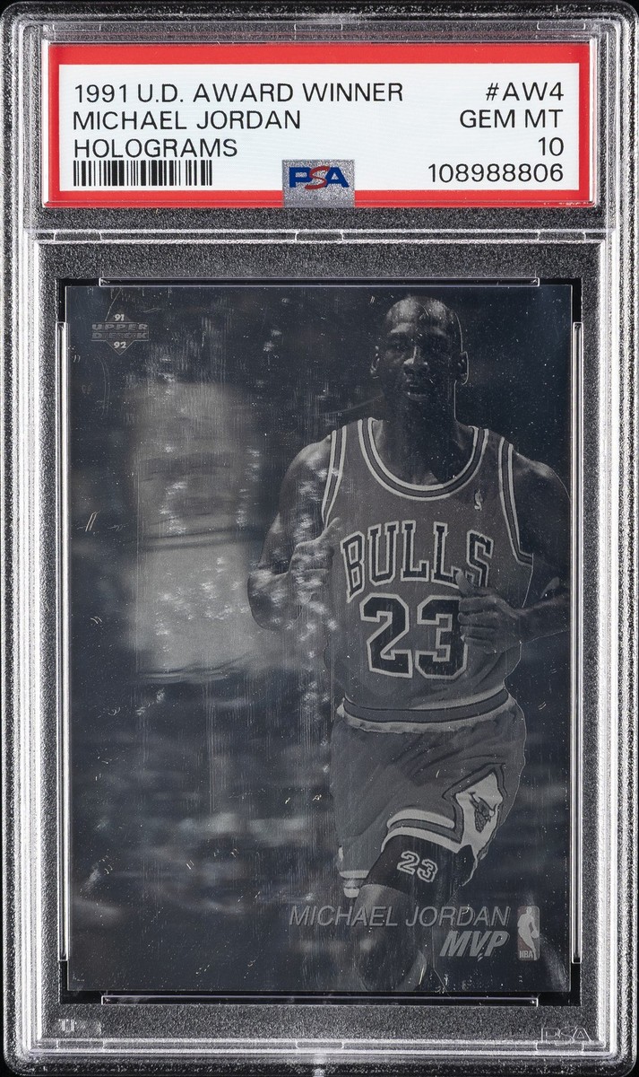 1991 UPPER DECK AWARD WINNER HOLOGRAM #AW4 MICHAEL JORDAN PSA 10
